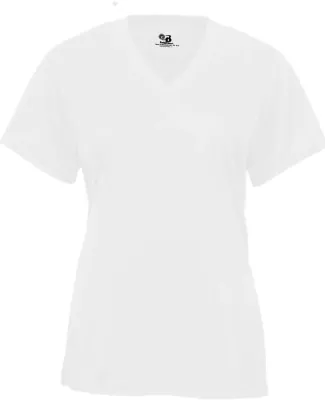 Badger Sportswear 2162 B-Core Girl's V-Neck T-Shir White