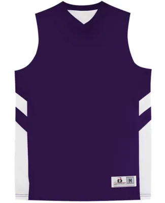 Badger Sportswear 2566 B-Pivot Rev. Youth Tank Purple/ White