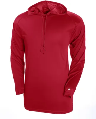 Badger Sportswear 4105 B-Core Long Sleeve Hooded T in Red