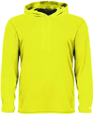 Badger Sportswear 4105 B-Core Long Sleeve Hooded T in Safety yellow