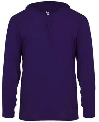 Badger Sportswear 4105 B-Core Long Sleeve Hooded T in Purple