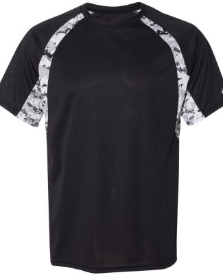 Badger Sportswear 4140 Digital Camo Hook T-Shirt in Black/ white