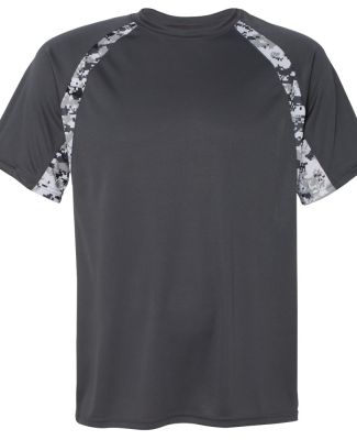 Badger Sportswear 4140 Digital Camo Hook T-Shirt in Graphite/ white