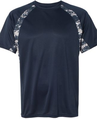 Badger Sportswear 4140 Digital Camo Hook T-Shirt in Navy/ navy