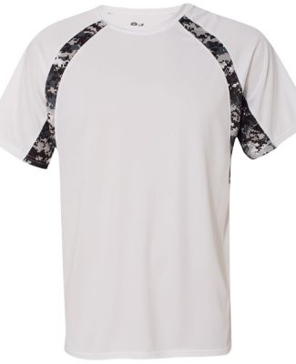 Badger Sportswear 4140 Digital Camo Hook T-Shirt in White/ black