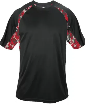 Badger Sportswear 4140 Digital Camo Hook T-Shirt Black/ Red