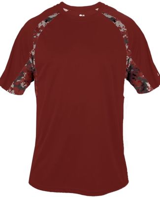 Badger Sportswear 4140 Digital Camo Hook T-Shirt in Cardinal/ cardinal digital