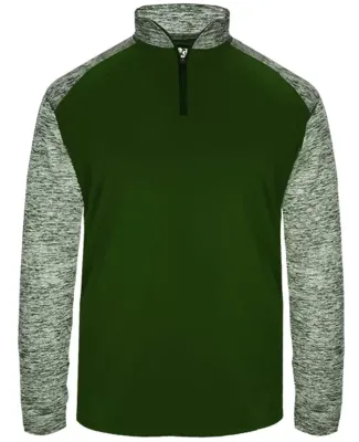Badger Sportswear 4197 Blend Sport Quarter-Zip Forest/ Forest Blend