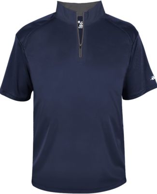Badger Sportswear 4199 B-Core Short Sleeve 1/4 Zip in Navy/ graphite