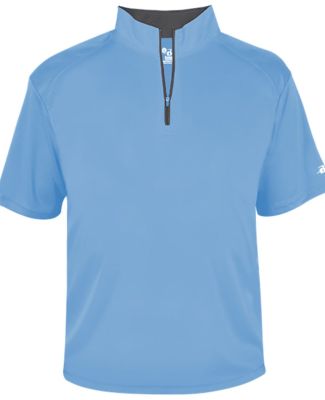 Badger Sportswear 4199 B-Core Short Sleeve 1/4 Zip in Columbia blue/ graphite