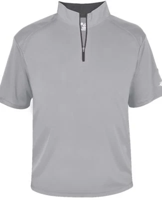 Badger Sportswear 4199 B-Core Short Sleeve 1/4 Zip in Silver/ graphite