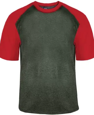 Badger Sportswear 4341 Pro Heather Sport T-Shirt Carbon Heather/ Red