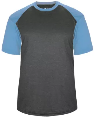 Badger Sportswear 4341 Pro Heather Sport T-Shirt Carbon Heather/ Columbia Blue