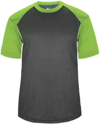 Badger Sportswear 4341 Pro Heather Sport T-Shirt Carbon Heather/ Lime