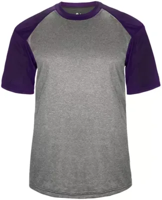 Badger Sportswear 4341 Pro Heather Sport T-Shirt Steel Heather/ Purple