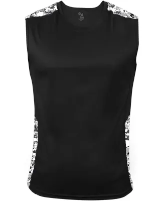 Badger Sportswear 4532 Digital Camo Battle Sleevel in Black/ white