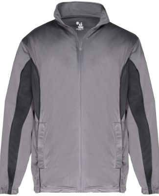 Badger Sportswear 7703 Brushed Tricot Drive Jacket Graphite/ Black