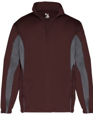 Badger Sportswear 7703 Brushed Tricot Drive Jacket Maroon/ Graphite