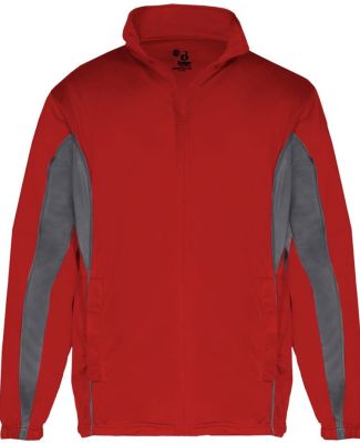 Badger Sportswear 7703 Brushed Tricot Drive Jacket Red/ Graphite