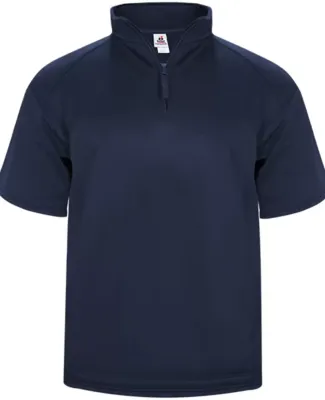 Badger Sportswear 1482 Poly Fleece Short Sleeve Qu in Navy
