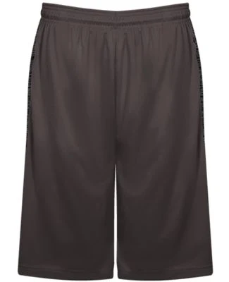 Badger Sportswear 4168 Tonal Blend Panel Shorts in Graphite/ black tonal blend