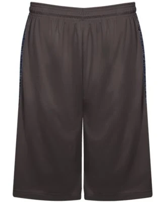 Badger Sportswear 4168 Tonal Blend Panel Shorts in Graphite/ navy