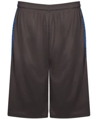 Badger Sportswear 4168 Tonal Blend Panel Shorts in Graphite/ royal