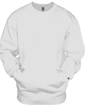 Badger Sportswear 1252 Pocket Crewneck Sweatshirt in White