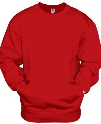 Badger Sportswear 1252 Pocket Crewneck Sweatshirt in Red