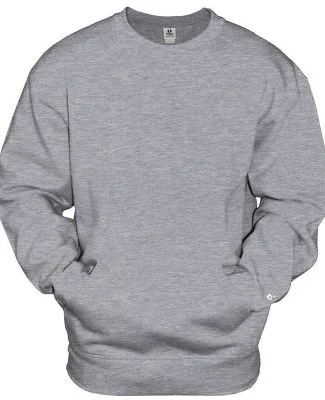 Badger Sportswear 1252 Pocket Crewneck Sweatshirt in Oxford