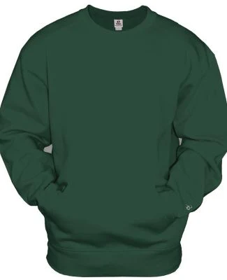 Badger Sportswear 1252 Pocket Crewneck Sweatshirt in Forest