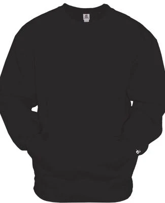 Badger Sportswear 1252 Pocket Crewneck Sweatshirt in Black