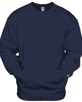 Badger Sportswear 1252 Pocket Crewneck Sweatshirt in Navy