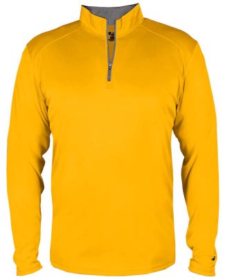 Badger Sportswear 2102 B-Core Youth Quarter-Zip Pu in Gold/ graphite