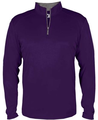 Badger Sportswear 2102 B-Core Youth Quarter-Zip Pu in Purple/ graphite