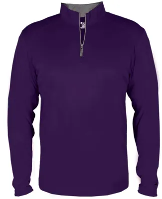 Badger Sportswear 2102 B-Core Youth Quarter-Zip Pu Purple/ Graphite