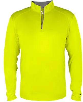 Badger Sportswear 2102 B-Core Youth Quarter-Zip Pu Safety Yellow Green/ Graphite