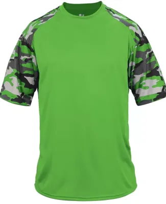 Badger Sportswear 2141 Camo Youth Sport T-Shirt Lime/ Lime Camo