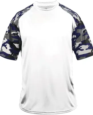 Badger Sportswear 2141 Camo Youth Sport T-Shirt White/ Navy Camo