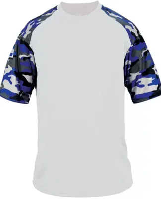 Badger Sportswear 2141 Camo Youth Sport T-Shirt White/ Royal Camo