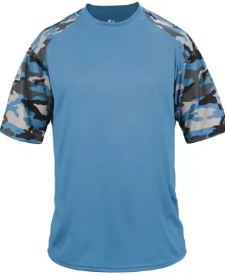 Badger Sportswear 2141 Camo Youth Sport T-Shirt Columbia Blue/ Columbia Blue Camo