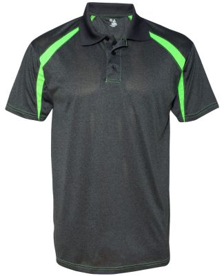 Badger Sportswear 3347 Pro Heather Fusion Perfoman Carbon/ Lime