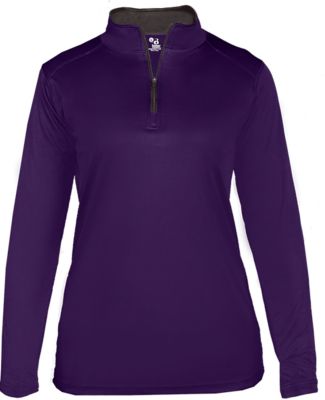 Badger Sportswear 4103 B-Core Women's Quarter-Zip in Purple/ graphite