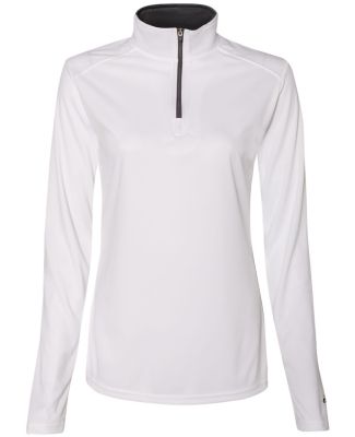 Badger Sportswear 4103 B-Core Women's Quarter-Zip in White/ graphite