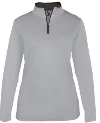 Badger Sportswear 4103 B-Core Women's Quarter-Zip in Silver/ graphite