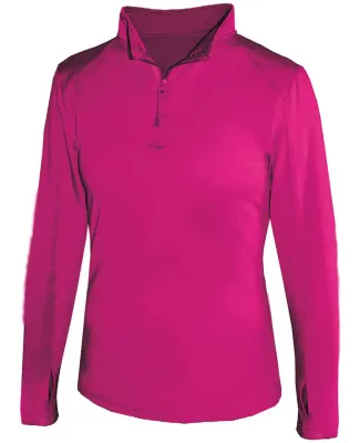 Badger Sportswear 4286 Women's Quarter-Zip Lightwe Hot Pink
