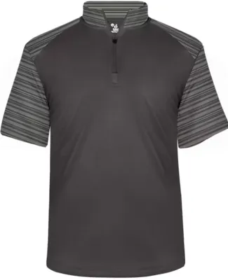 Badger Sportswear 4132 Sport Stripe Short Sleeve Q in Graphite/ graphite striped