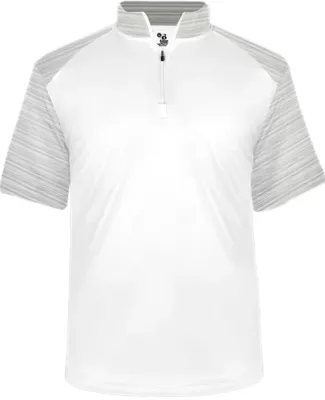 Badger Sportswear 4132 Sport Stripe Short Sleeve Q White/ Silver Striped