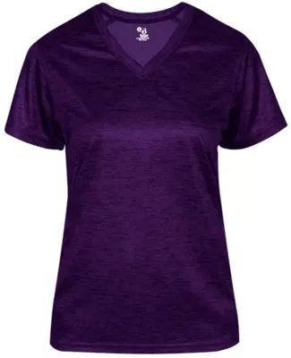 Badger Sportswear 4175 Tonal Blend Women's V-Neck  Purple Tonal Blend