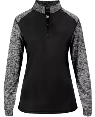 Badger Sportswear 4198 Sport Blend Women's 1/4 Zip Black/ Black Blend